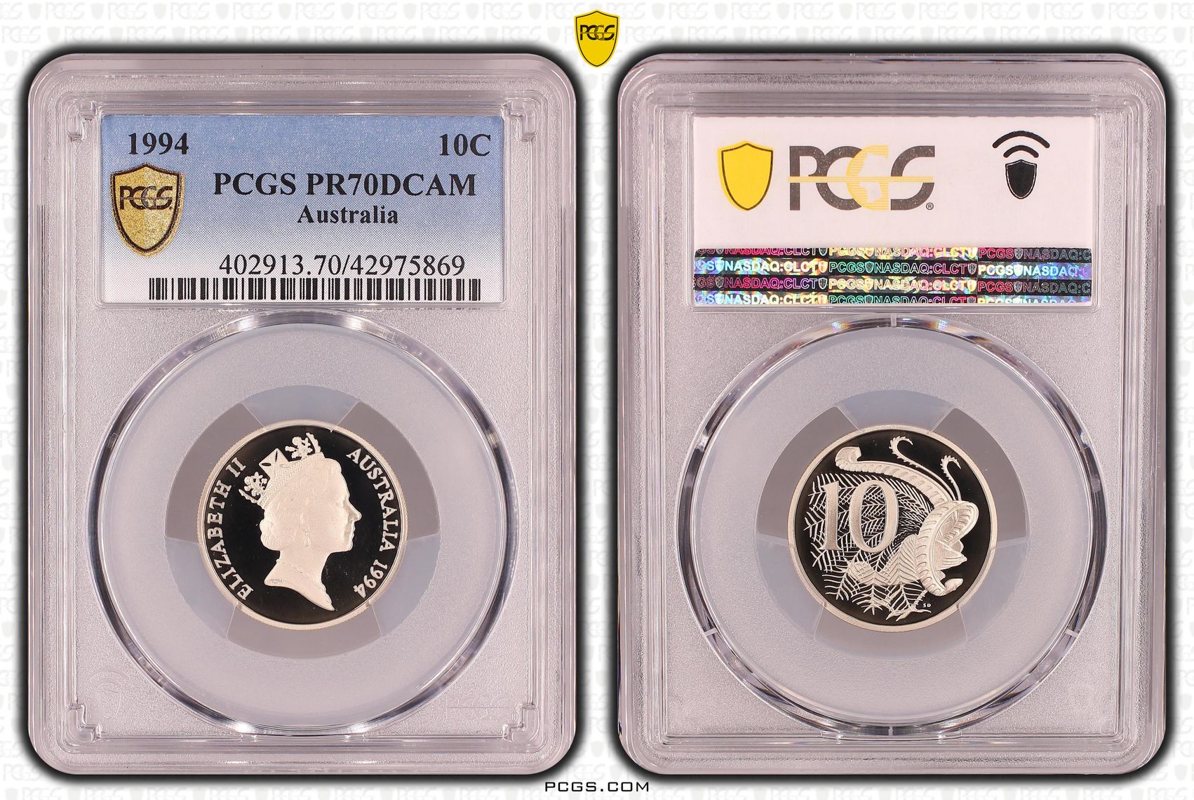 Elizabeth II, Ten Cent, PR70DCAM , 1994 PCGS POP - 21/0