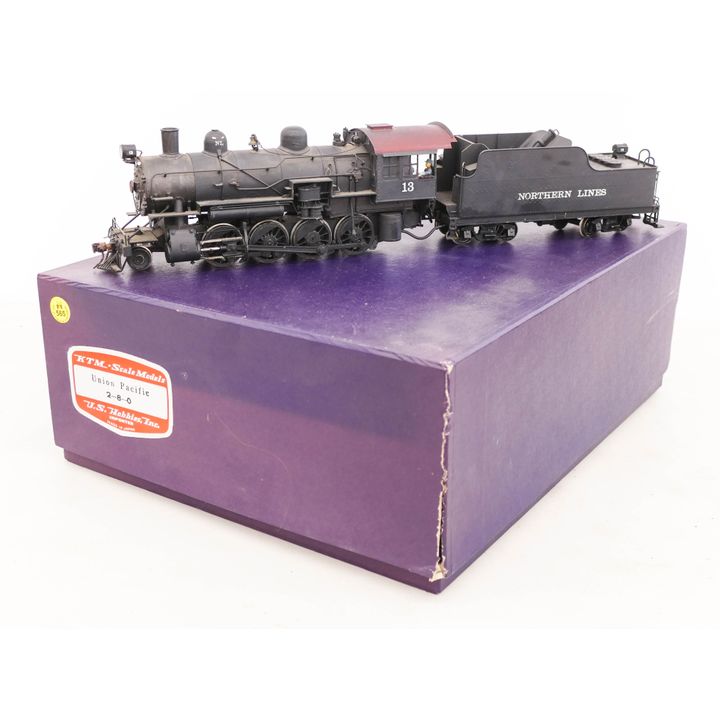 KTM Union Pacific 2-8-0 Engine and Tender O Gauge Scale Model Train with Box- painted and used