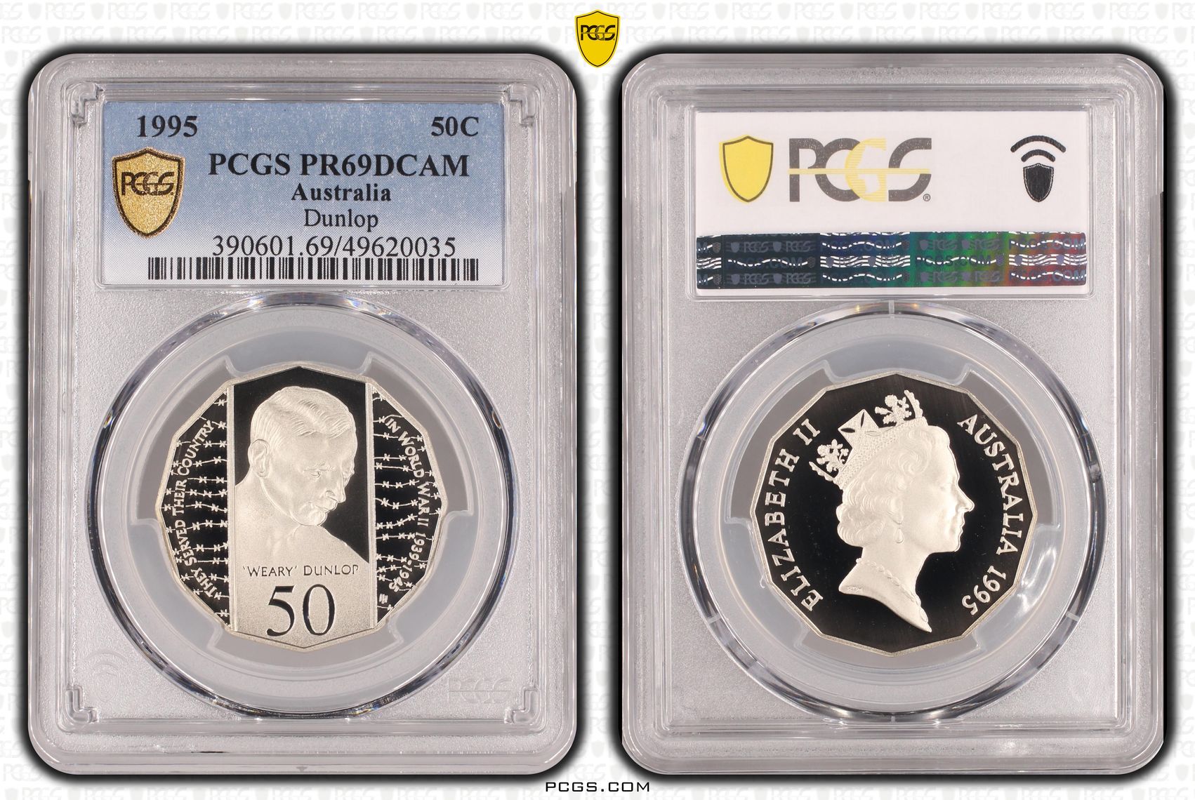 Dunlop, Fifty Cent, 1995, PCGS PR69DCAM