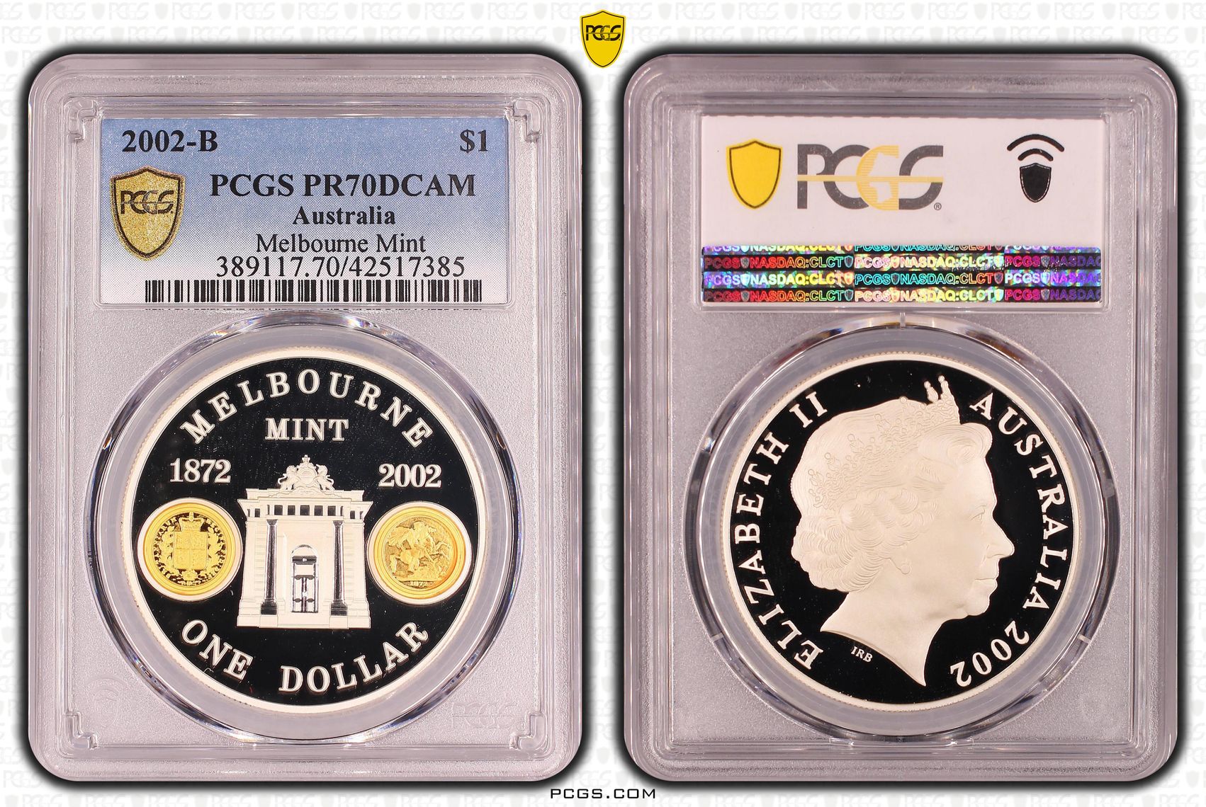 2002 Australia One Dollar, $1 Melbourne Mint PCGS - PR70DCAM POP 27/0 -385