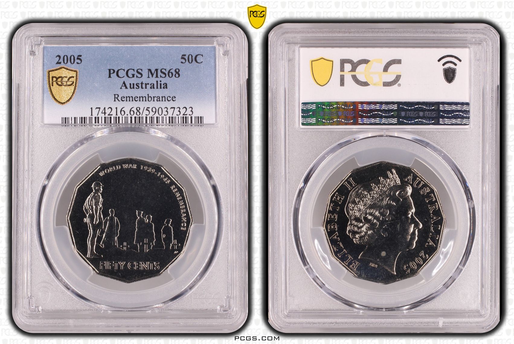 Remembrance, Fifty Cent, 2005, PCGS MS68