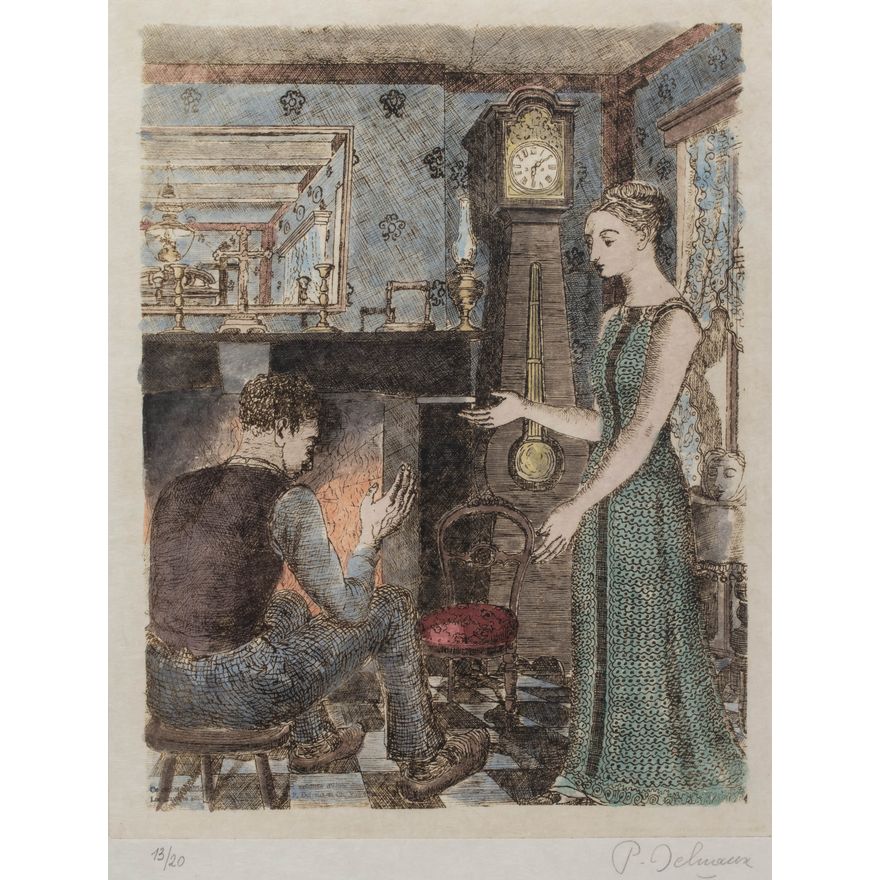 Paul Delvaux | Przy kominku