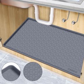 CANIVI UNDER SINK MAT, 34" X 22" WATERPROOF SILICONE UNDER SINK TRAY FOR KITCHEN & LAUNDRY CABINETS, KITCHEN CABINET SHELF PROTECT