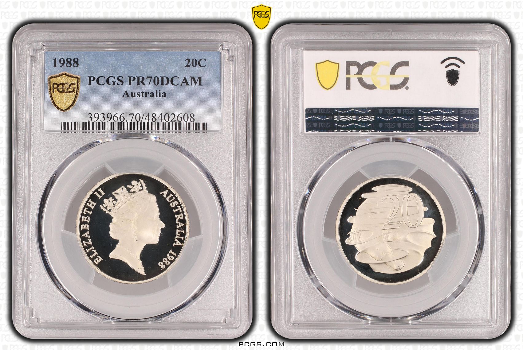 Elizabeth II, Twenty Cent, 1988, PCGS PR70DCAM