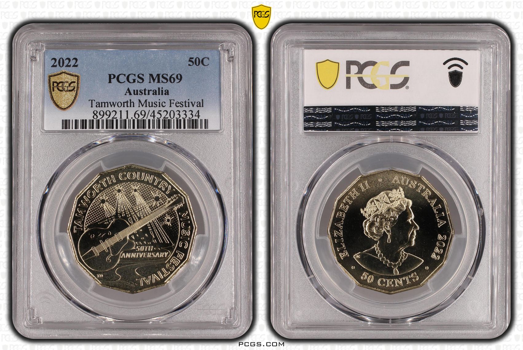 410 · Tamworth Music Festival, Fifty Cent, 2022, PCGS MS69