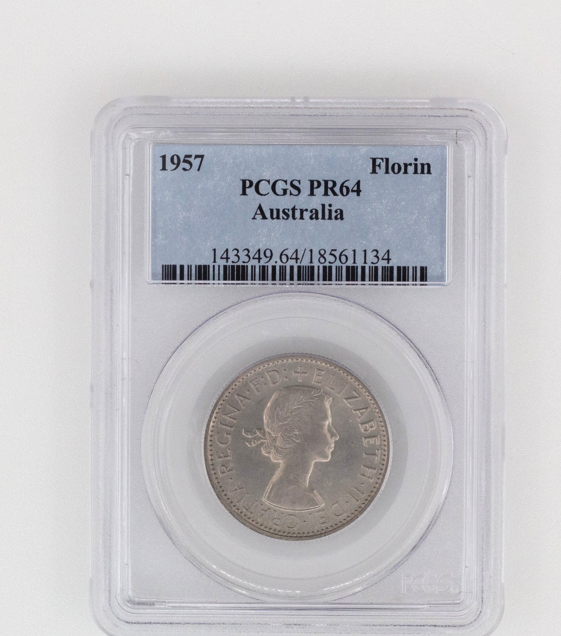 Elizabeth II, Florin, PR64 , 1957-M