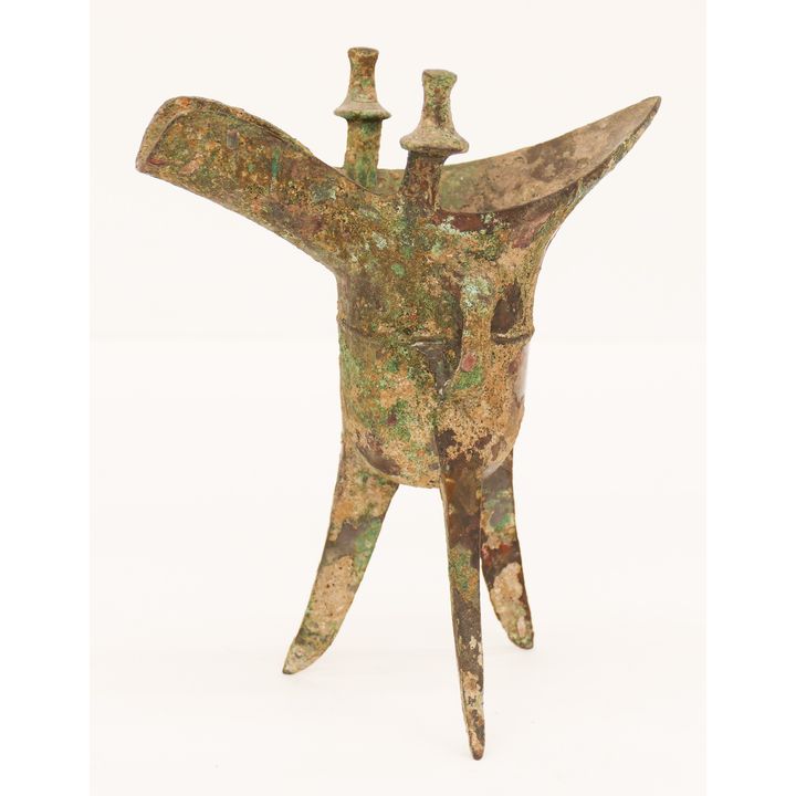 Chinese Ancient Bronze Jue Archaic Vessel