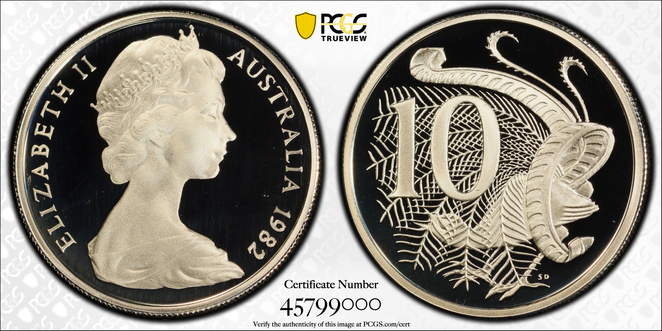 492 · Ten Cent, 1982,  PR69DCAM
