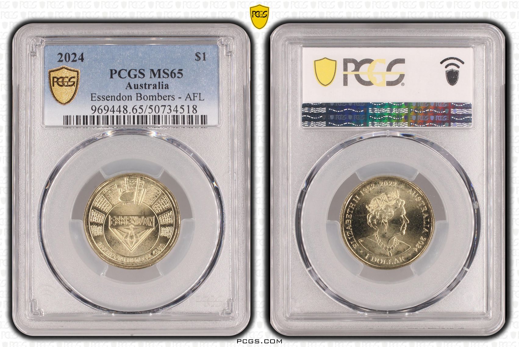 Essendon Bombers - AFL , One Dollar, 2024, PCGS MS65