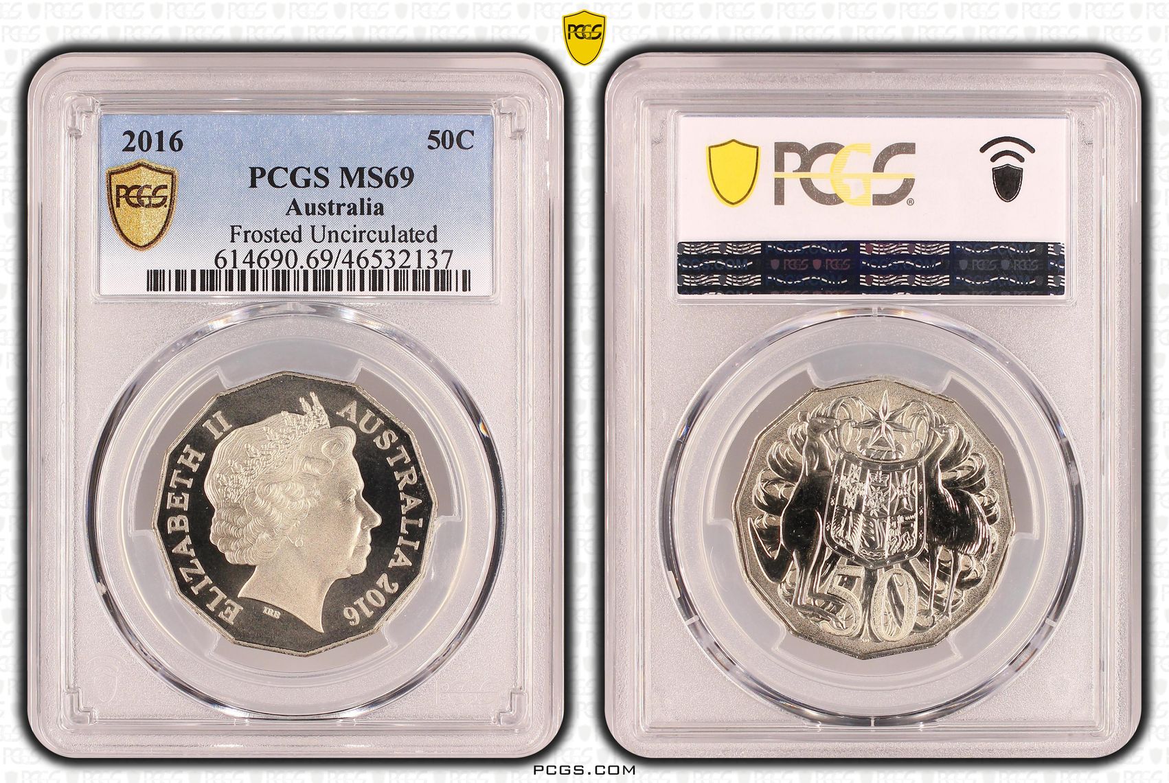 Elizabeth II, Frosted Uncirculated, Fifty Cent, 2016, PCGS MS 69