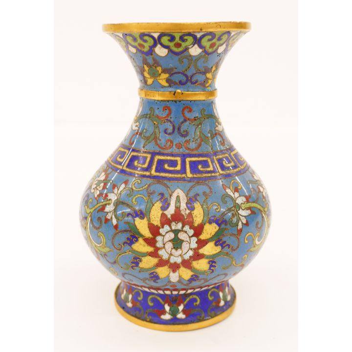 Chinese Qing Cloisonne Lotus Vase