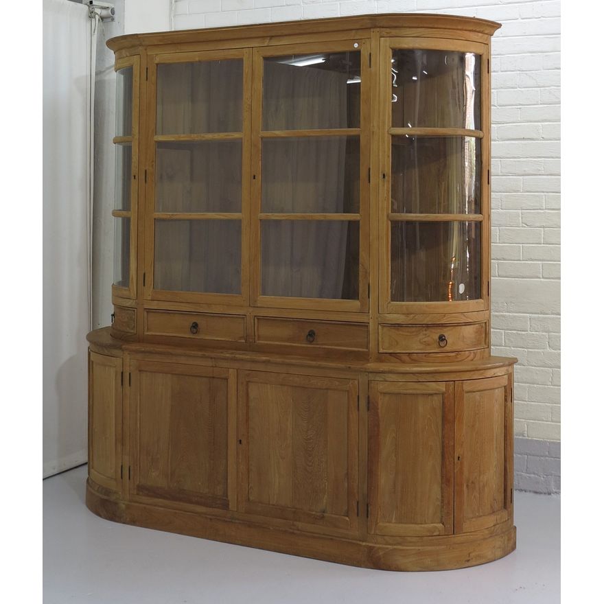 LARGE DISPLAY CASE ON CUPBOARD
