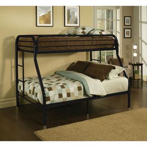 TWIN OVER FULL BUNK BED METAL FRAME KIDS BED BEDROOM FURNITURE**