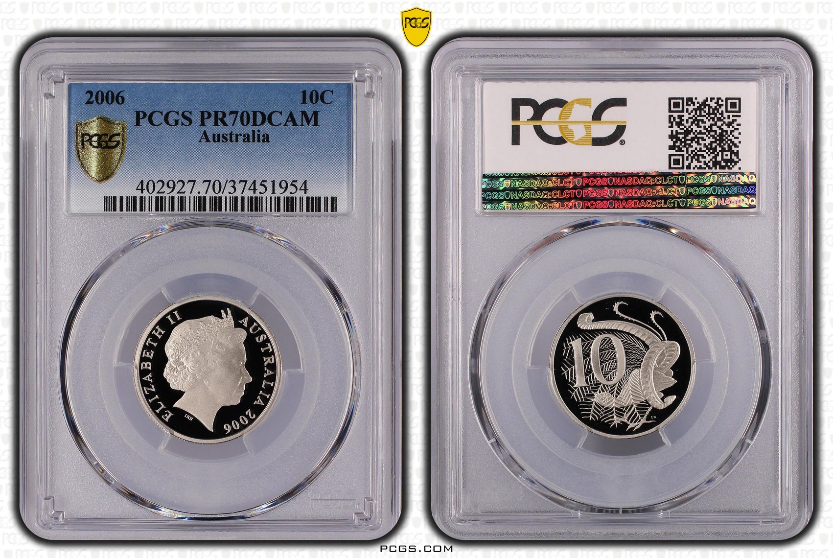 Top pop, Ten Cent, 2006, PCGS PR70DCAM