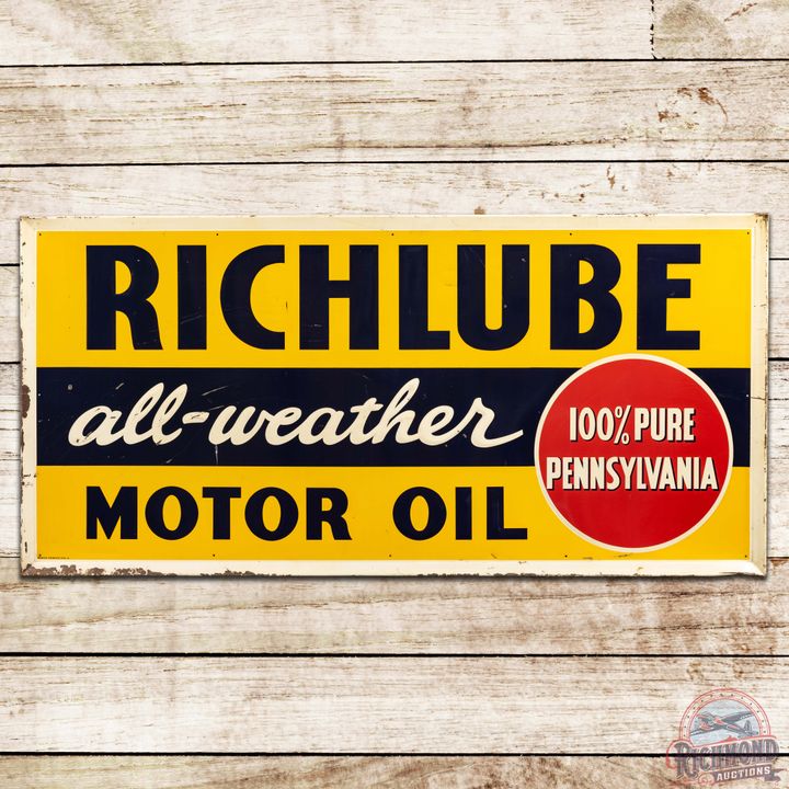 Richlube All-Weather Motor Oil Embossed SST Sign