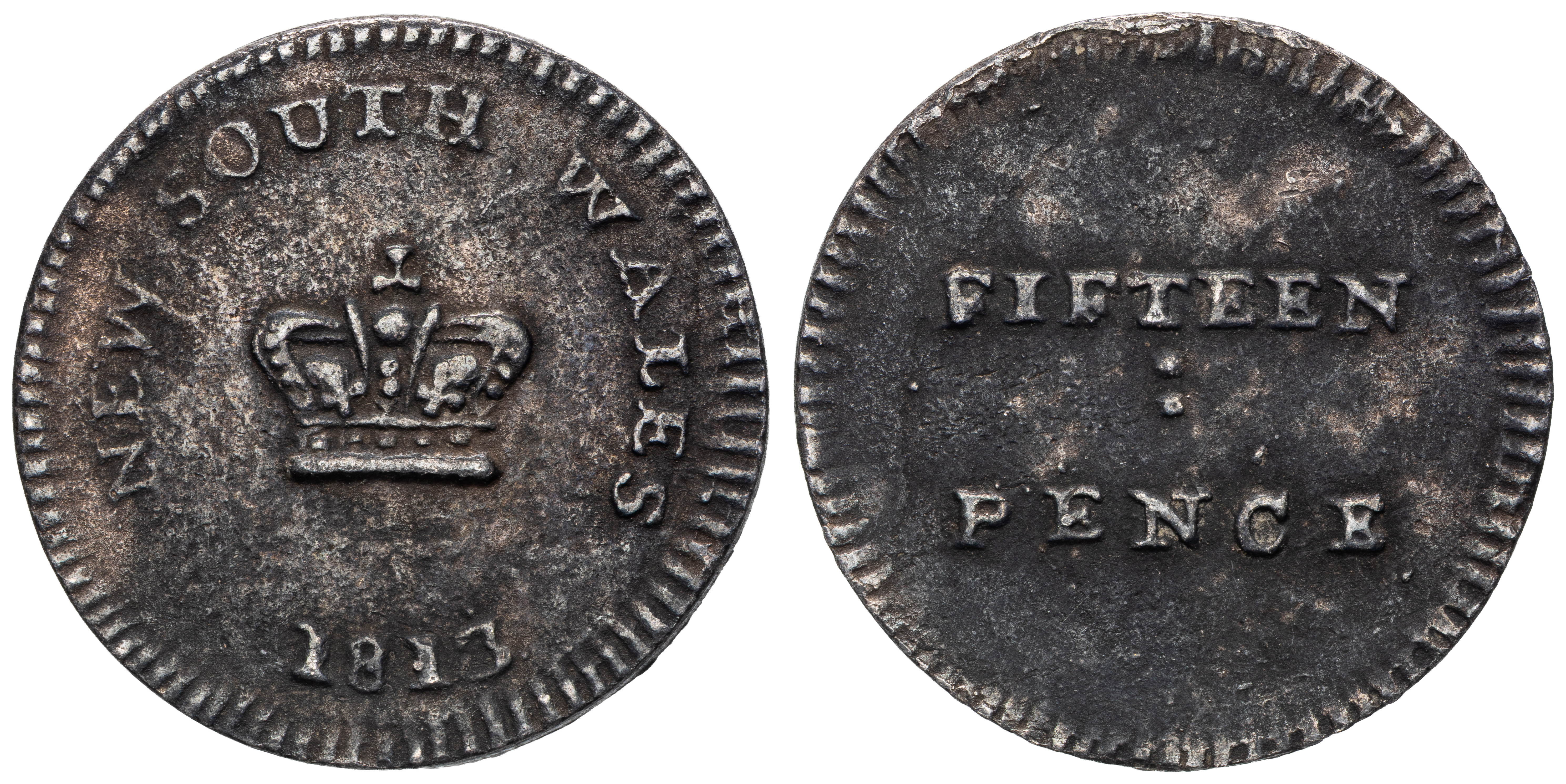 New South Wales Dump, Fifteen Pence, 1813, Fine