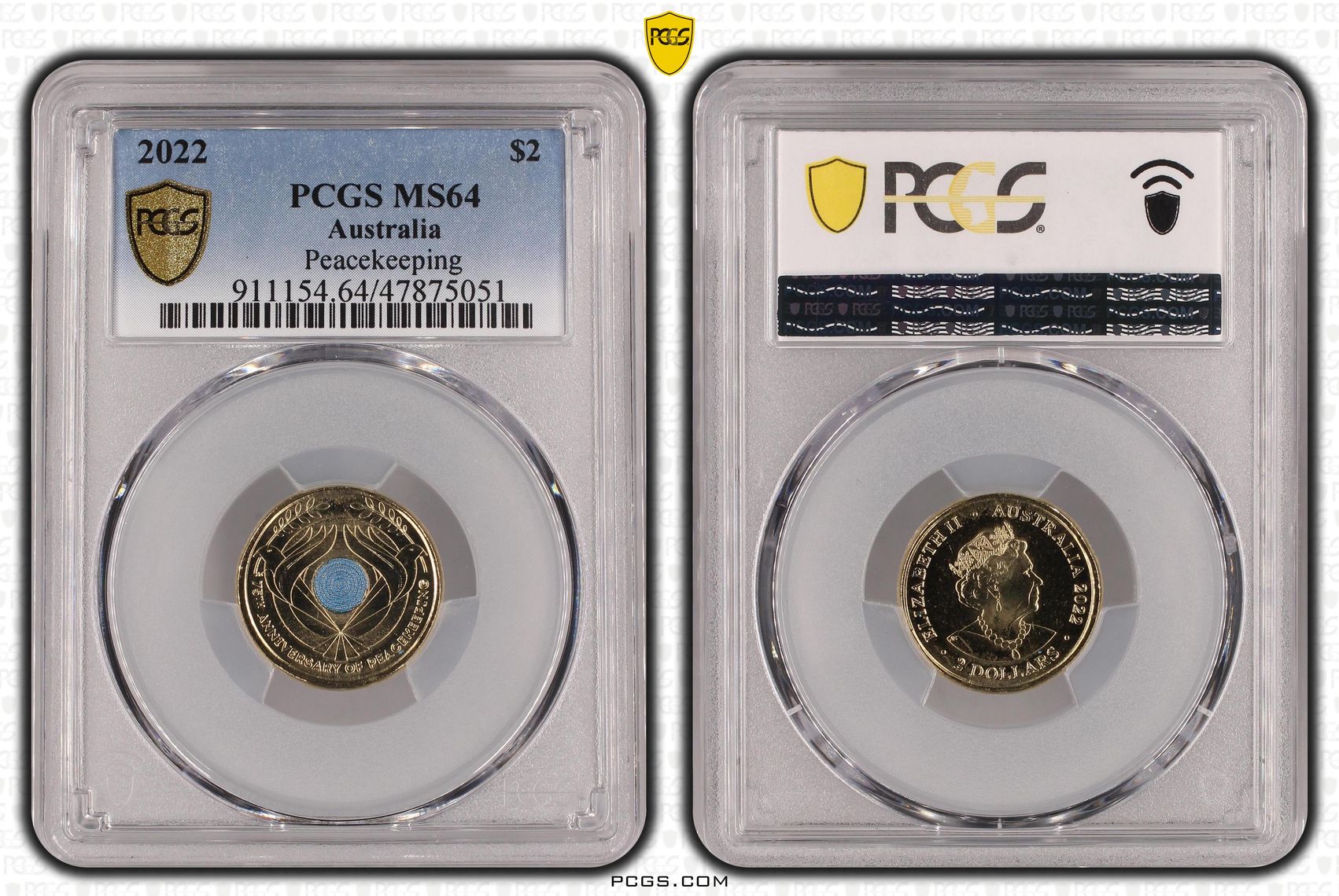 Peacekeeping - Colorized , Two Dollar, 2022, PCGS MS64