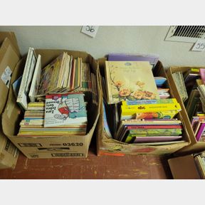 2 Boxes of Sesame Street and other vintage kid books