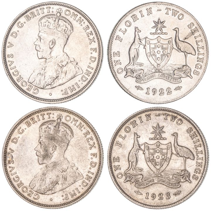 George V, Florin, 1922, gVF
