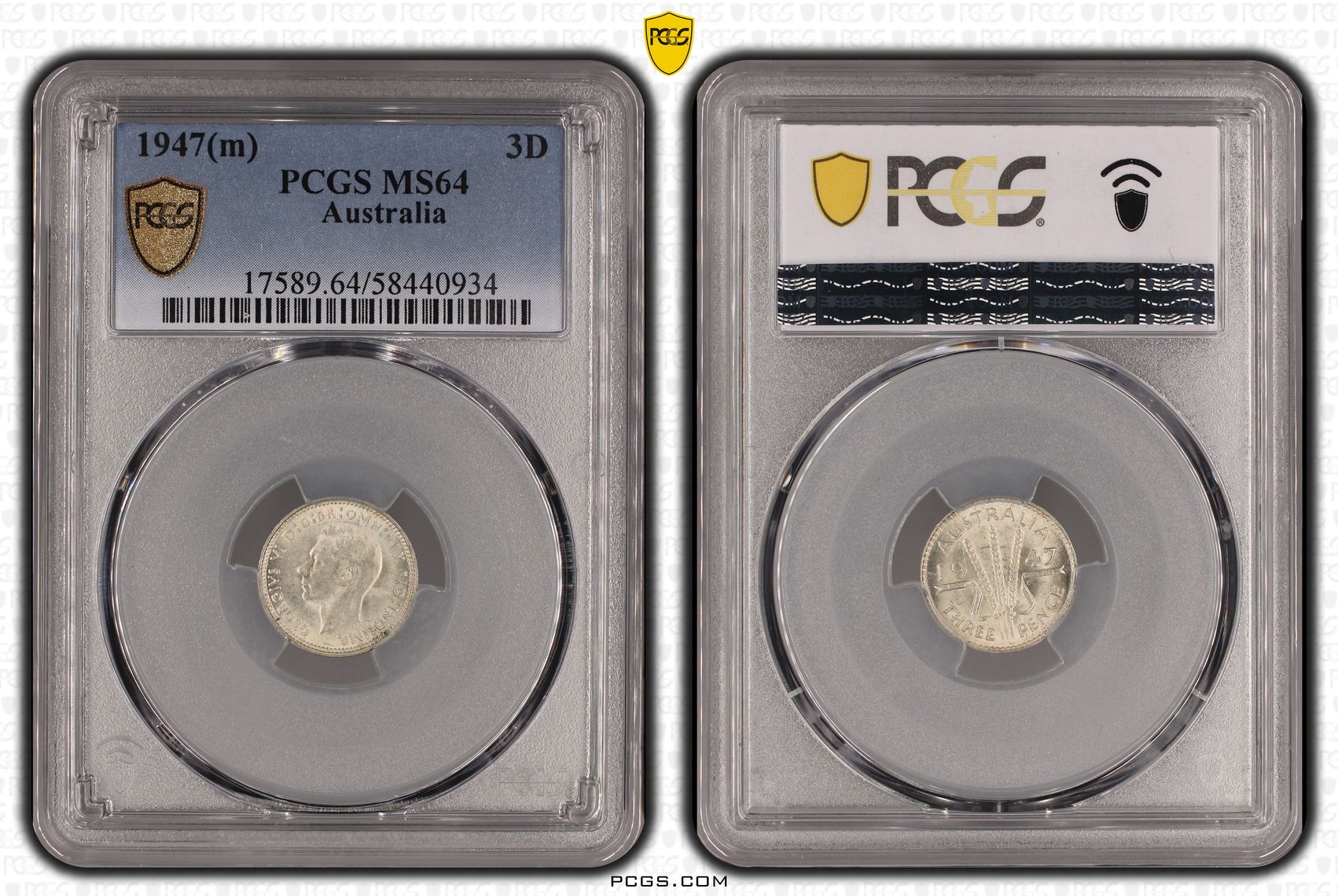 Threepence, 1947(m), PCGS MS64