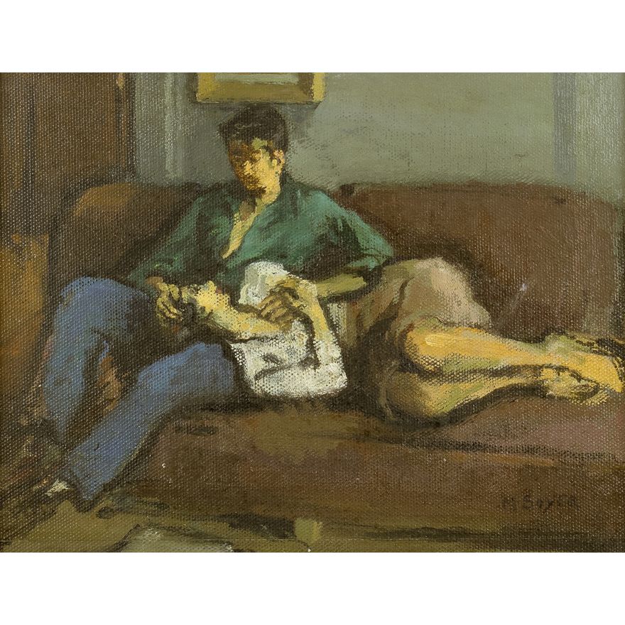 Moses Soyer (1899-1974), Untitled (Man Holding Woman)