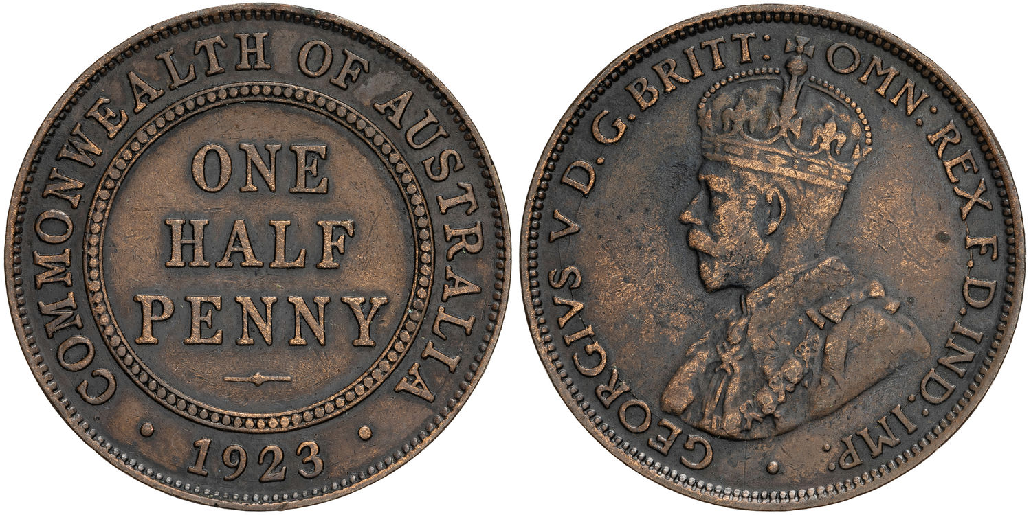 George V, Halfpenny, 1923, gVF