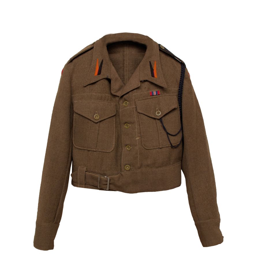 Kurtka Battle dress i beret starszego szeregowego I Dywizji Pancernej