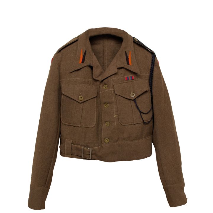 Kurtka Battle dress i beret starszego szeregowego I Dywizji Pancernej