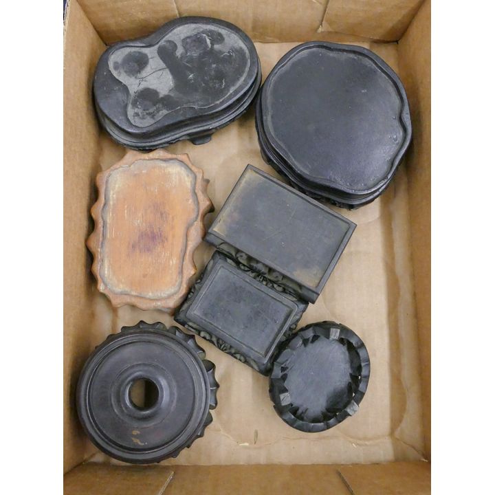 Box Old Chinese Fitted Wood Stands