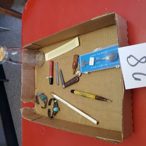 (Glencliff Pen) Jewelry knives, Coffeyville spoon, milk bottle