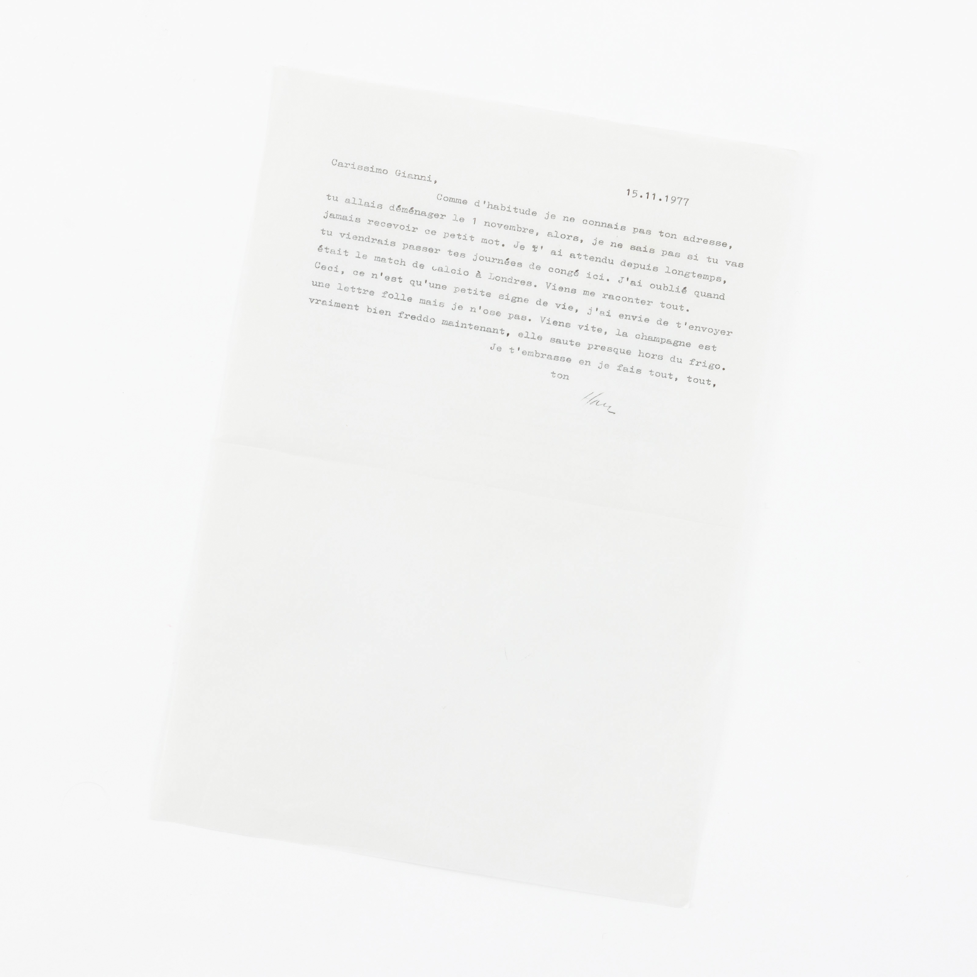 Hans Warren - Typed letter (carbon copy) to 'Carissimo Gianni'. 1 p., 4to, typescript – kavel bij Bernaerts, Antwerp
