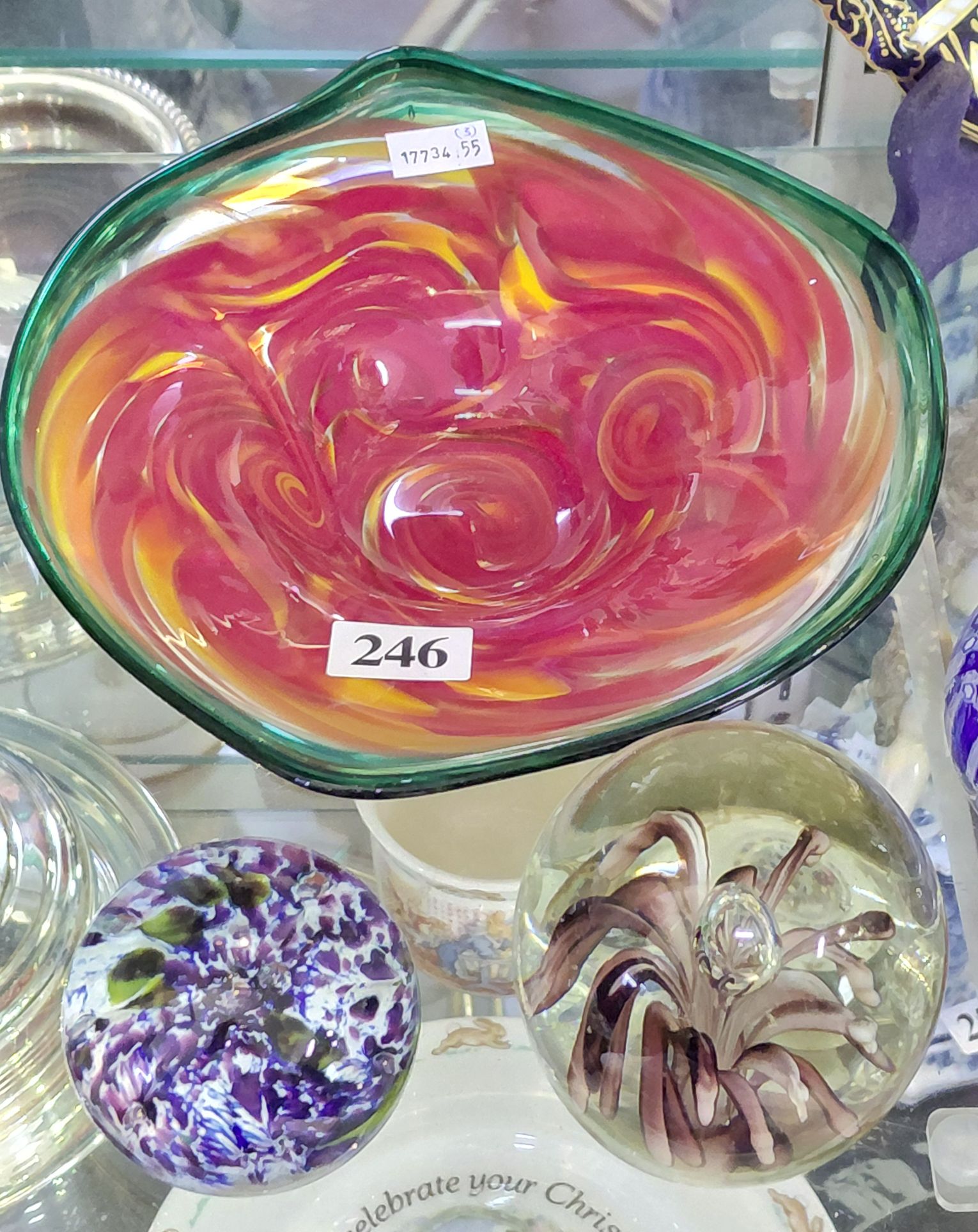 246 · PAPERWEIGHTS AND ART GLASS DISH