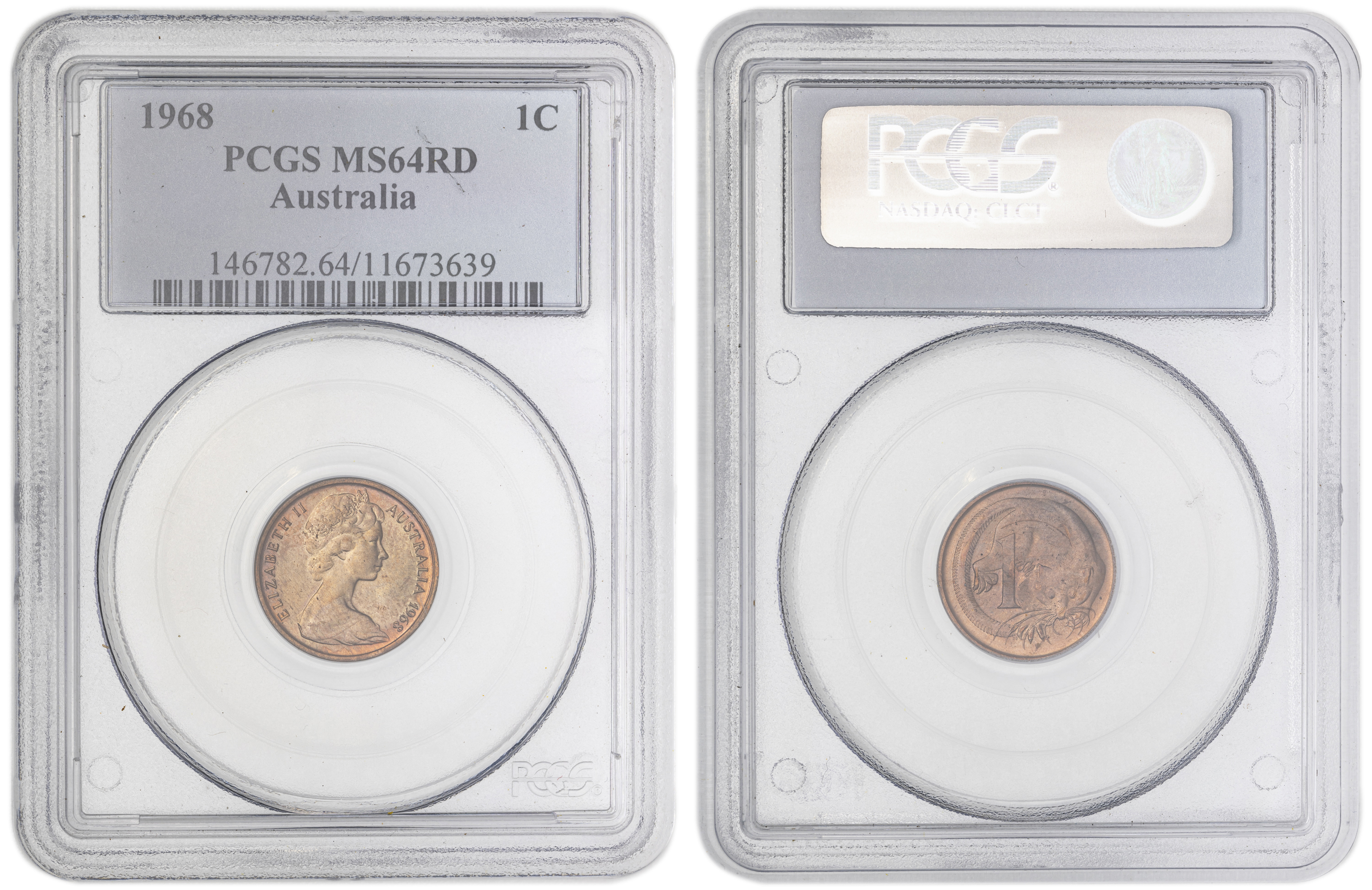, One Cent, 1968, PCGS MS64RD