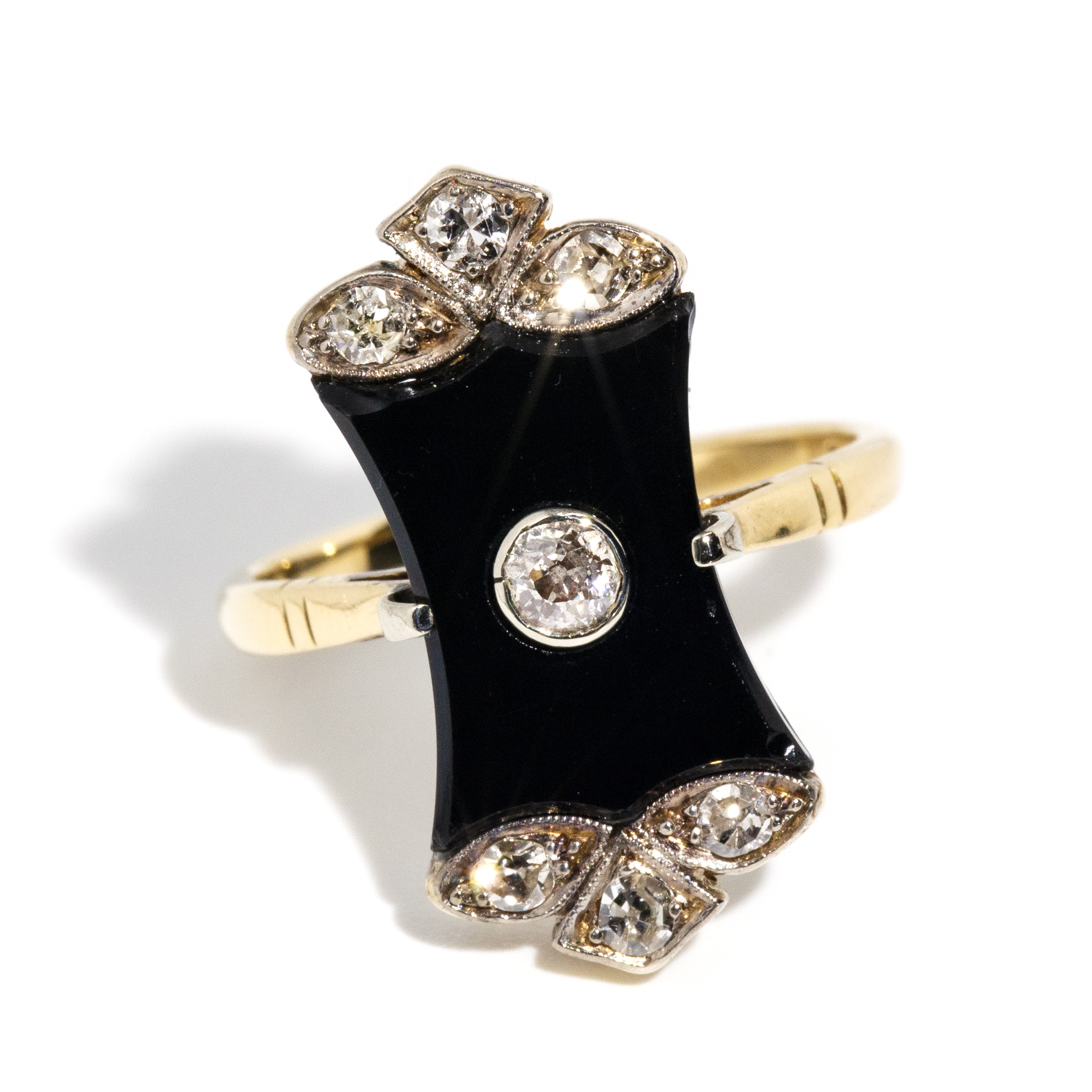 7 · Art Deco Diamond & Onyx Ring