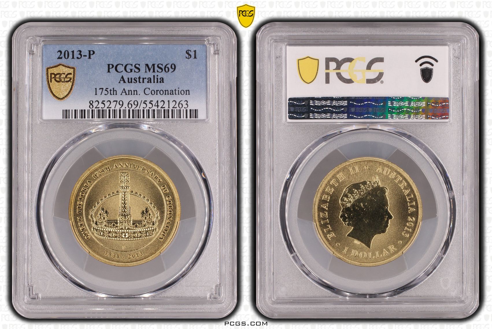 175th Ann. Coronation, POP 12/0, One Dollar, 2013-P, PCGS MS69