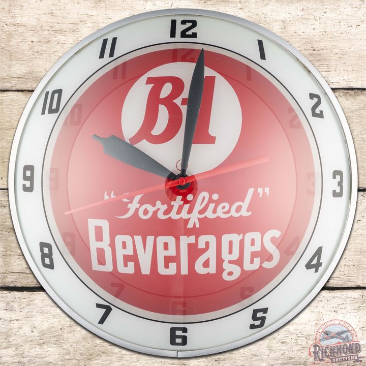 B1 "Fortified" Beverages 15" Double Bubble Advertising Clock