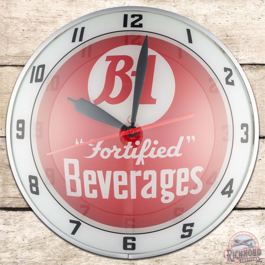 B1 "Fortified" Beverages 15" Double Bubble Advertising Clock