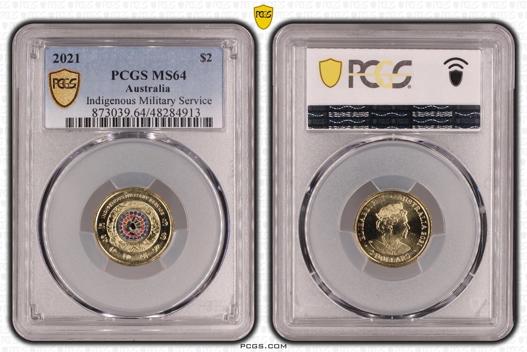 Elizabeth II, Indigenous Military Service , Two Dollar, 2021, PCGS MS64