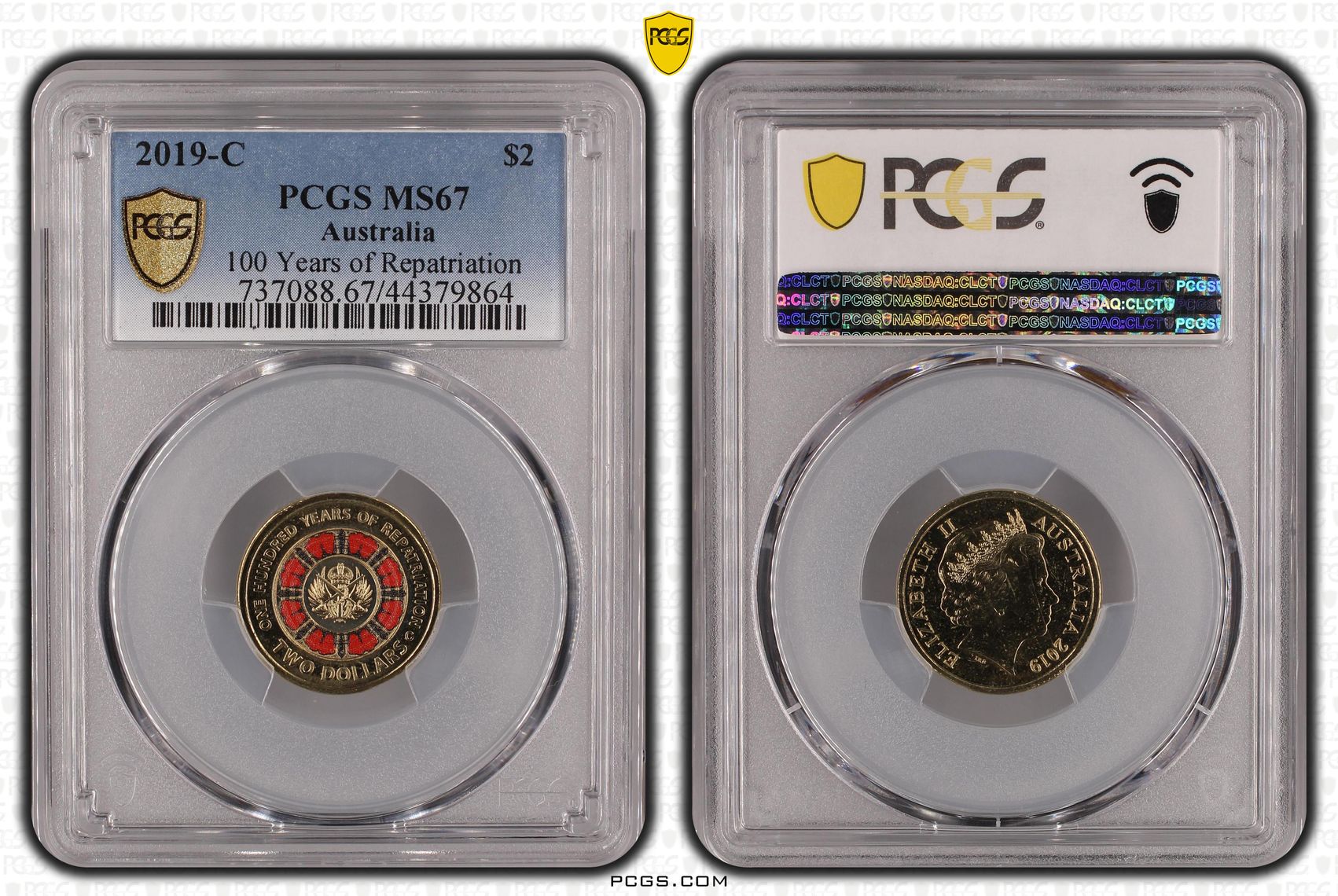 100 Years of Repatriation Colourised, Two Dollar, 2019-C, PCGS MS67