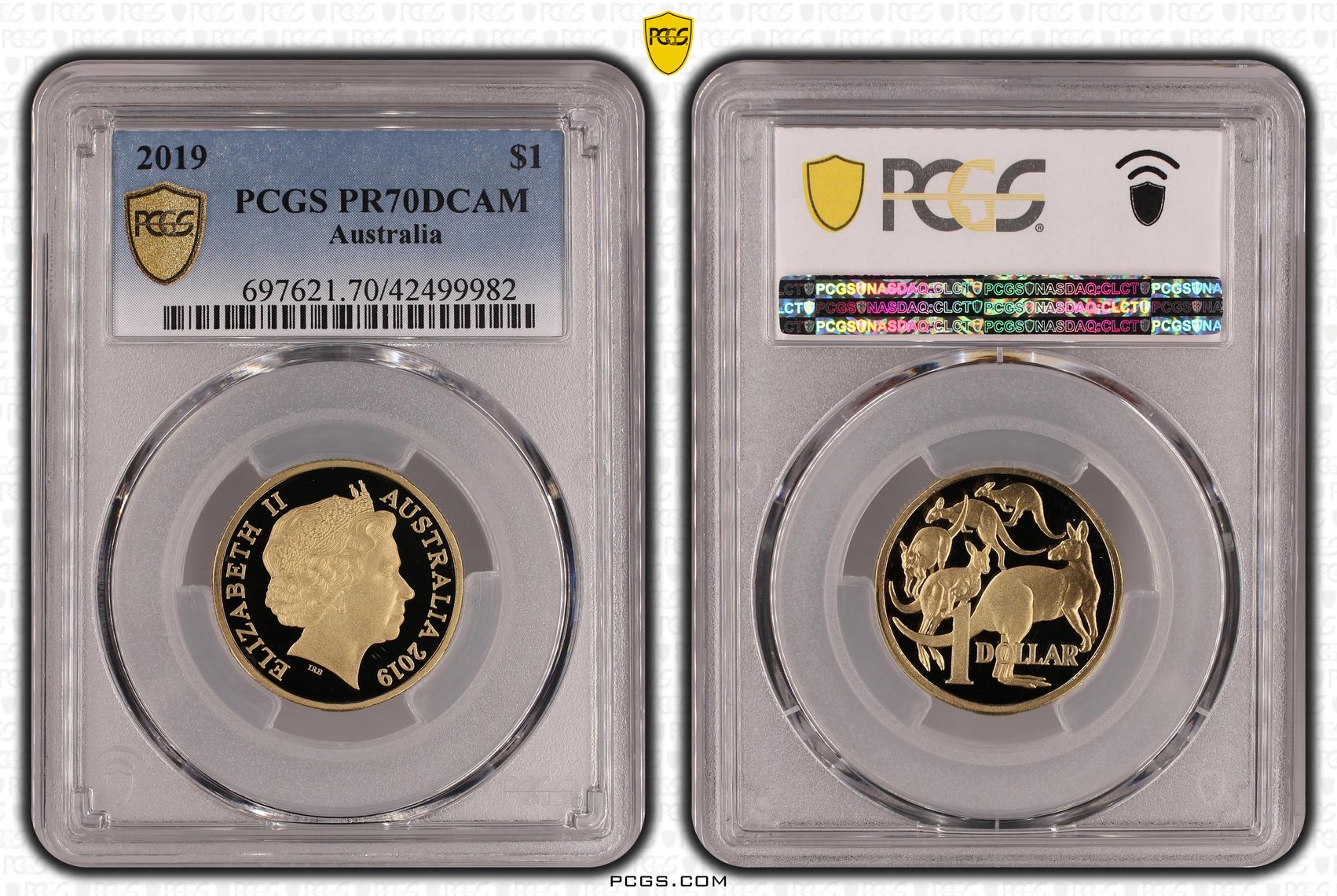 2019 Australia One Dollar, $1 PCGS - PR70DCAM POP 15/0 -982