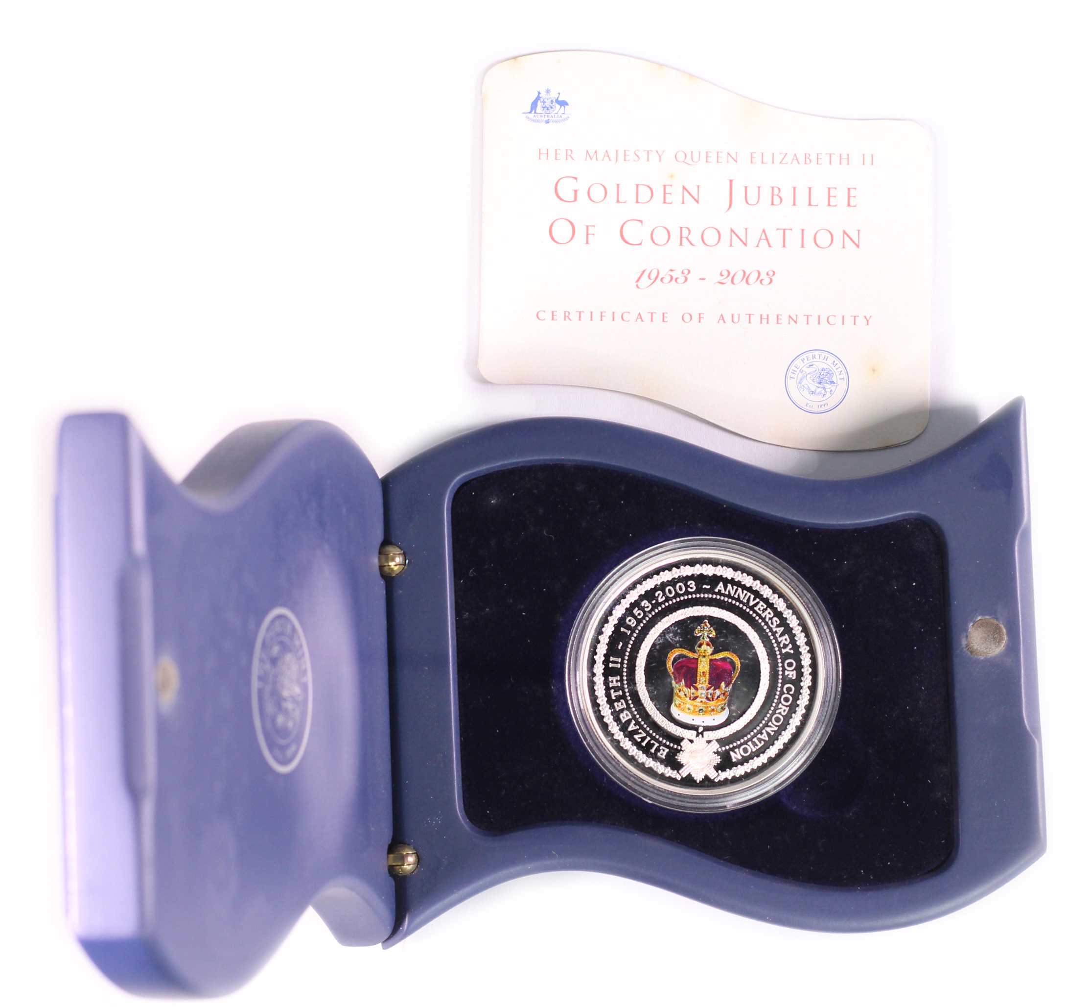 2003 Perth Mint Golden Jubilee of Coronation $1 1oz Silver Proof Coin
