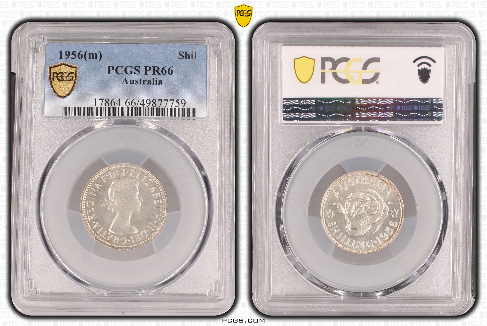 Elizabeth II, Shilling, 1956(m), PCGS PR66