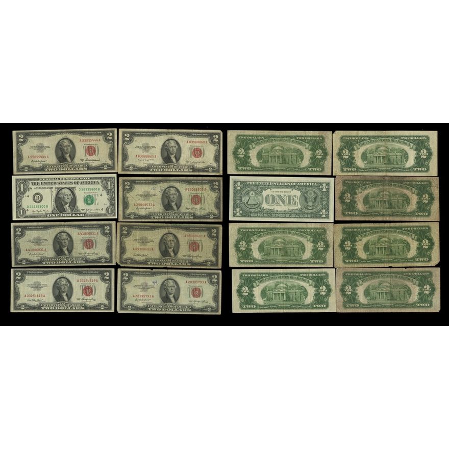 A Grouping of Small Sized Notes. 1977-1995 $1 Federal Reserve. Fr. 1909 ...