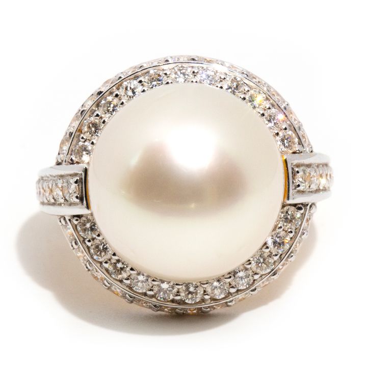 14.00-14.50mm South Sea Pearl and Diamond Ring