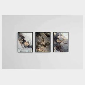 Wall Art Decor Picture Frames Photo Frame Set Wall Deco - i058 Black Gold - Wall Art Deco Picture - 51745/1507 SN B3 (S3)
