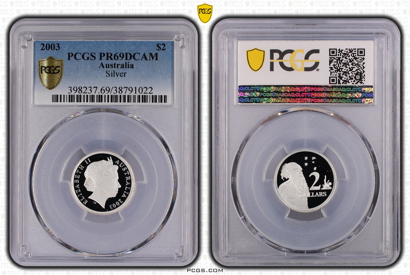 2003 Australia Two Dollar, $2 Silver Silver PCGS - PR69DCAM -022