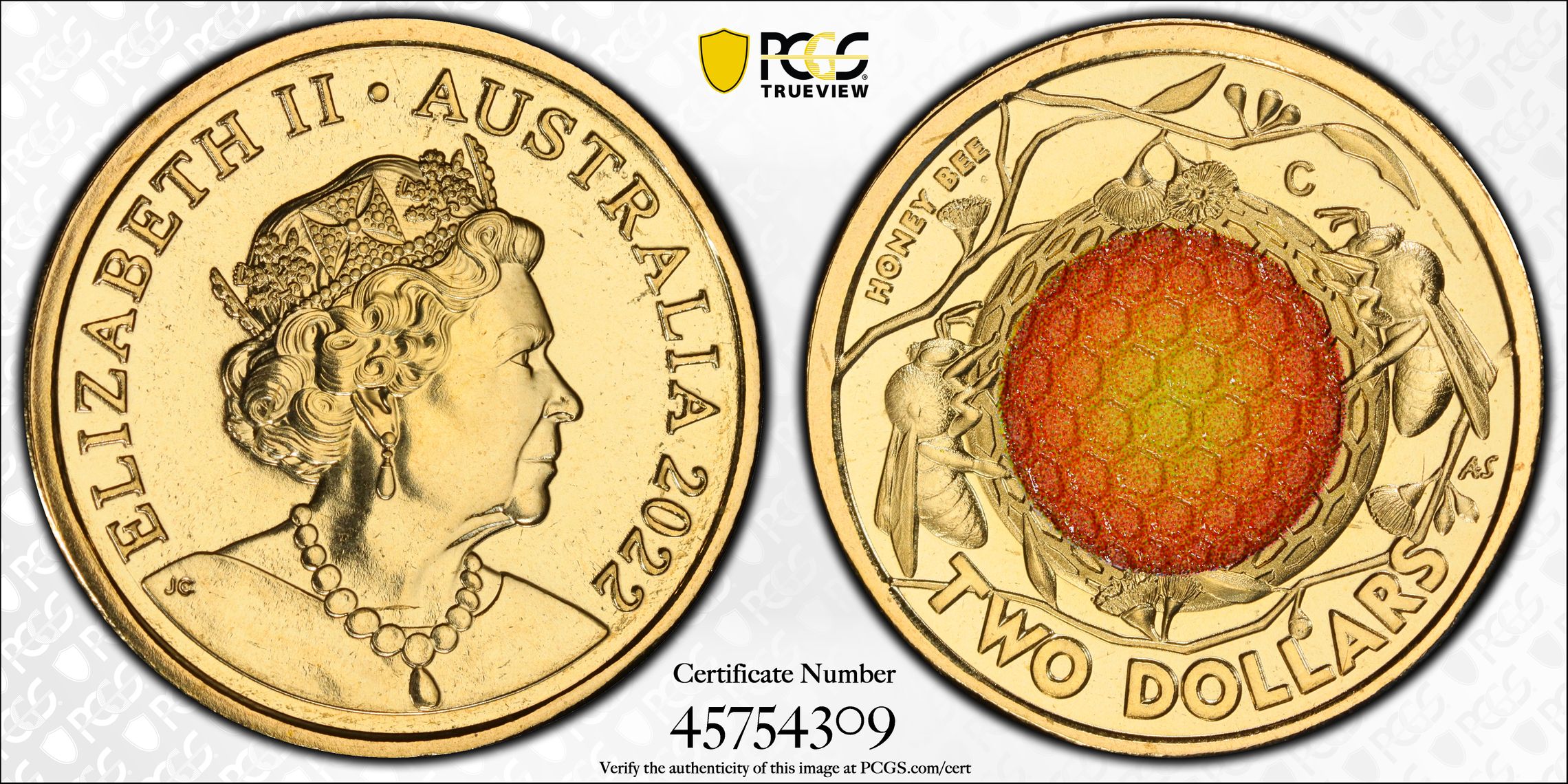 Honey Bee, Two Dollar, 2022-C, PCGS MS68