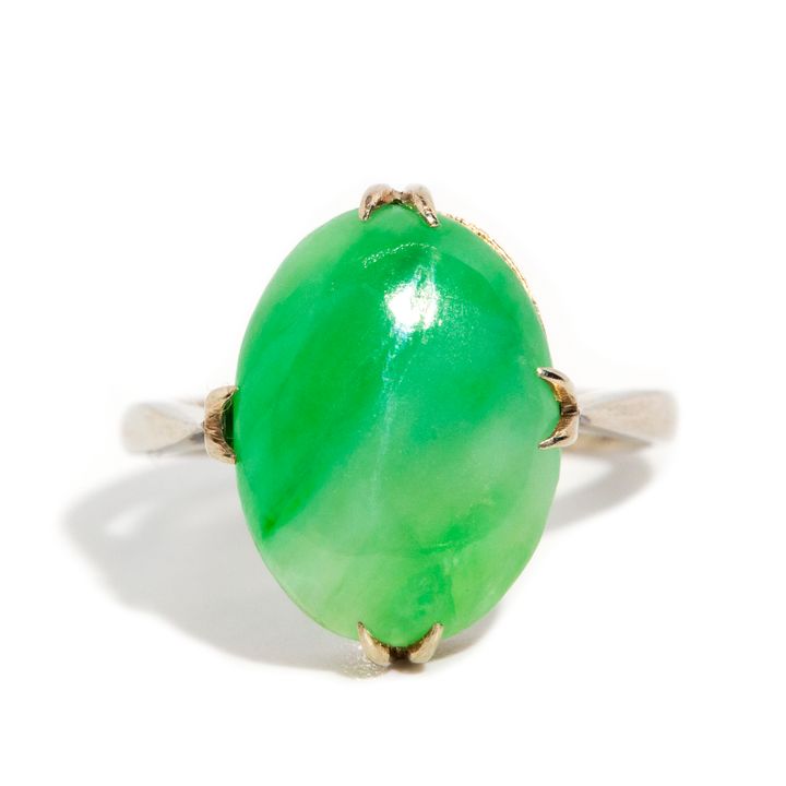 Jade 9 Carat Gold Ring,