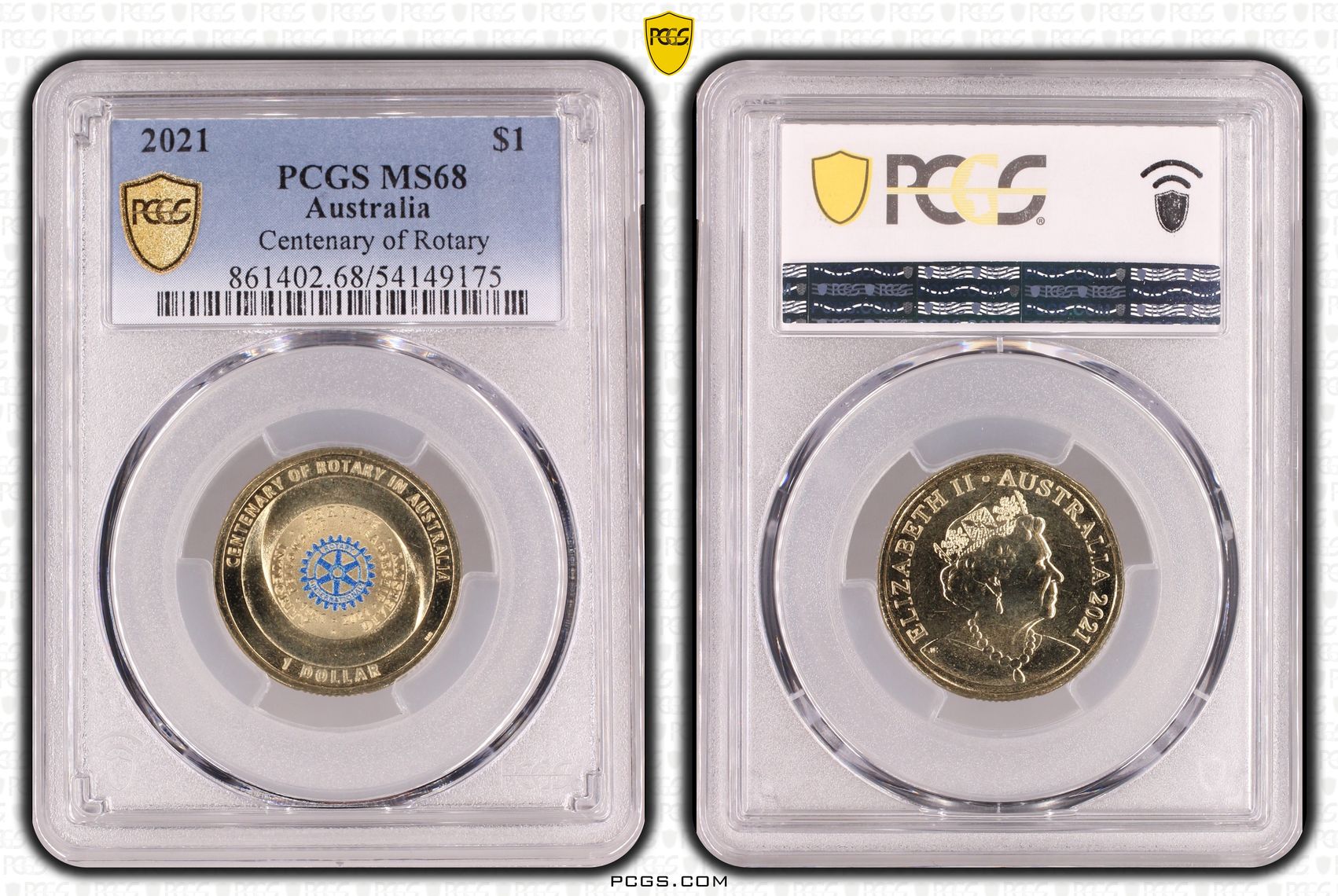 Centenary of Rotary, One Dollar, 2021, PCGS MS68