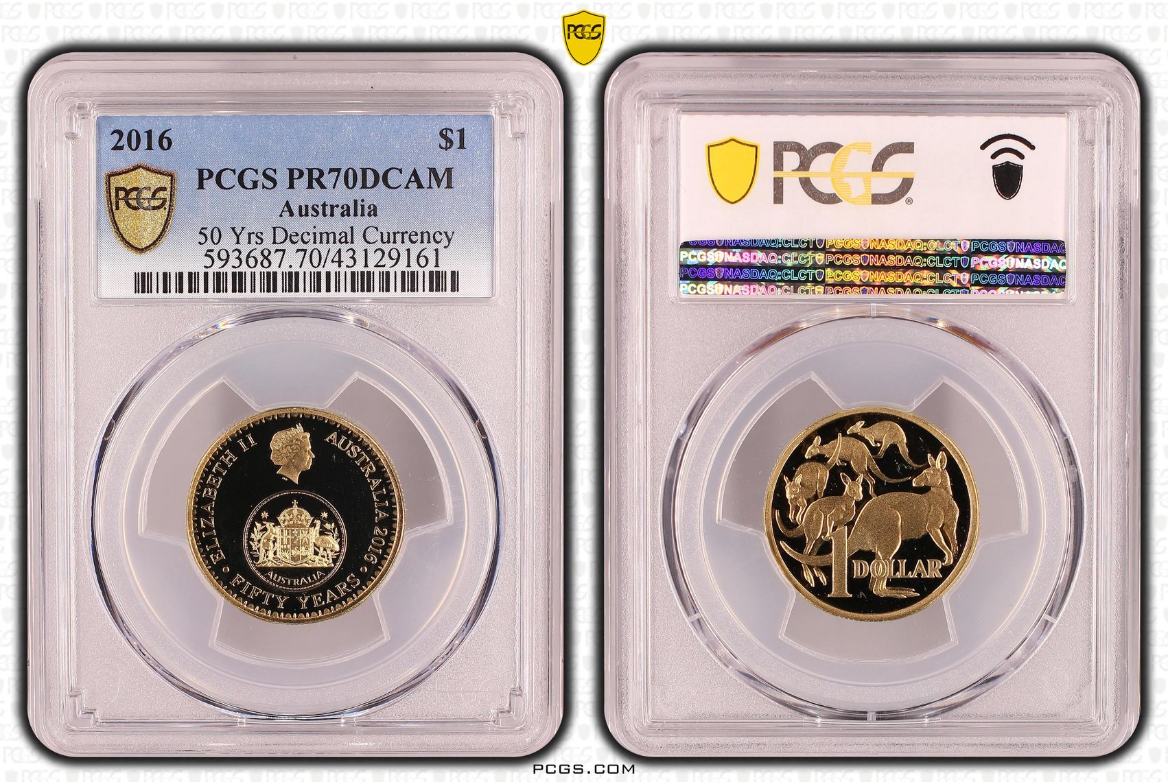 50 Yrs Decimal Currency, One Dollar, 2016, PCGS PR70DCAM